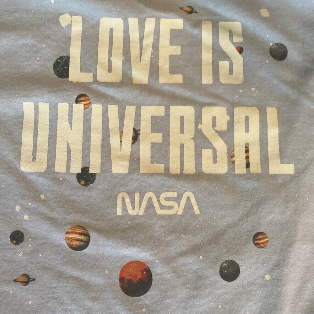 Lite Blue NASA Ladies Short Sleeve Cutoff T-Shirt X Large